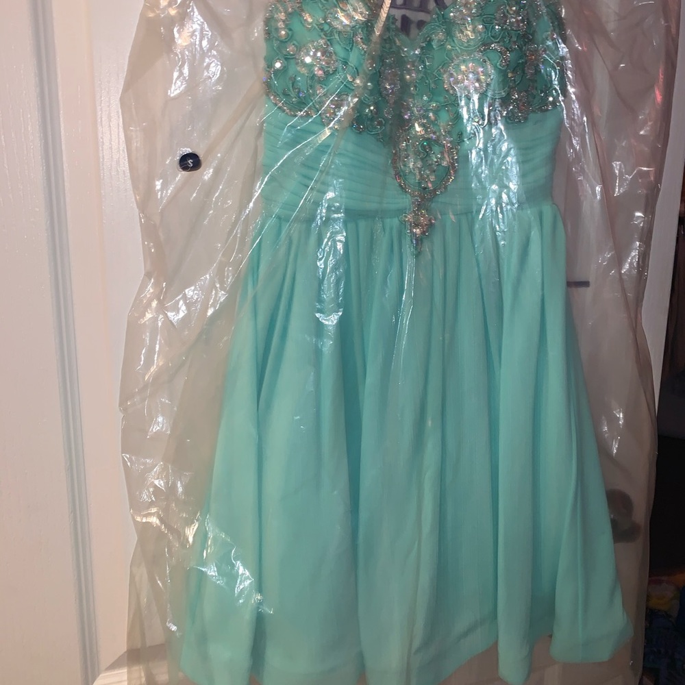 WORN ONCE teal strapless dress from Dillard’s